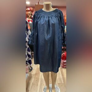 Elegant Blue Ruffled Dress